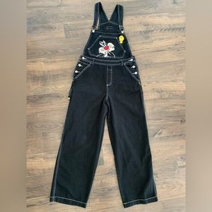 Looney Tunes Tweety Black Overalls Vintage 2000 Women’s Size Medium